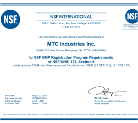 NSF International Certificate